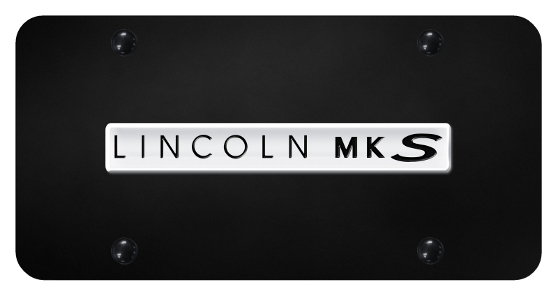 MKS Name License Plate - Chrome on Black