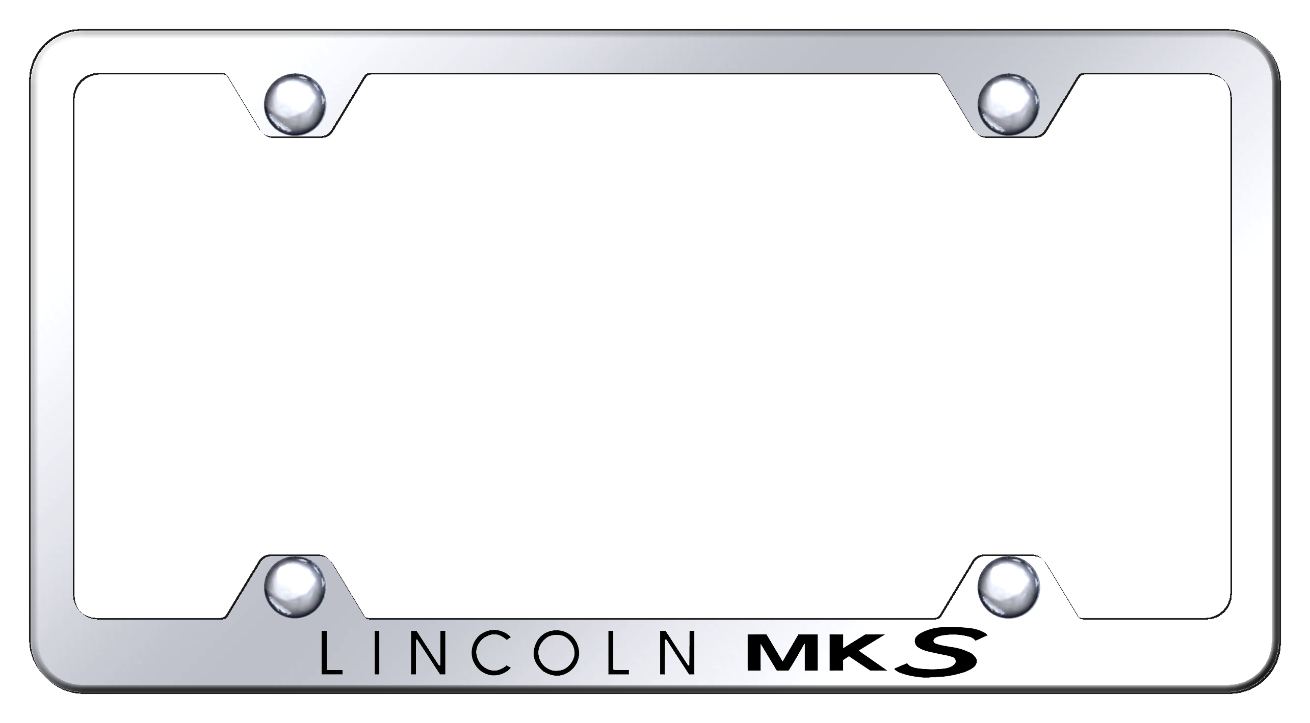 Lincoln MKS Laser Etched Stainless Steel Wide License Plate Frame - Finish:Mirror