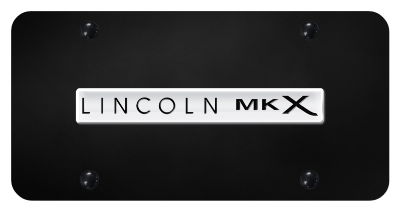 MKX Name License Plate - Chrome on Black