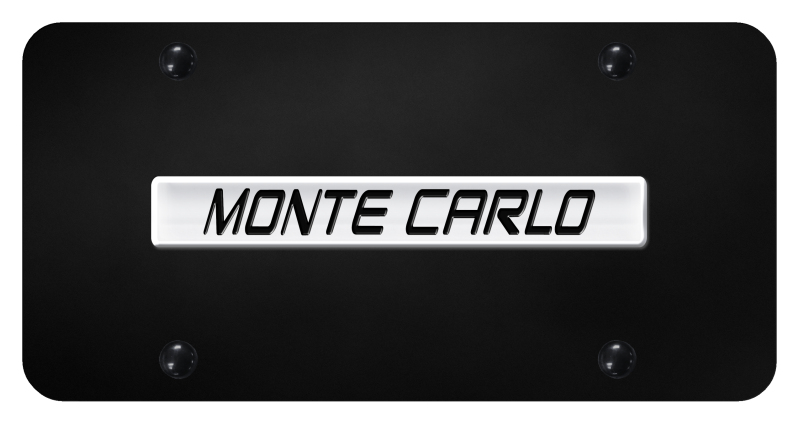 Monte Carlo Name License Plate - Chrome on Black