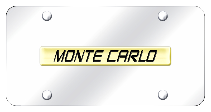 Monte Carlo Name License Plate - Gold on Mirrored