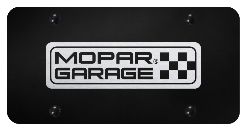 Mopar Garage License Plate - Laser Etched Black