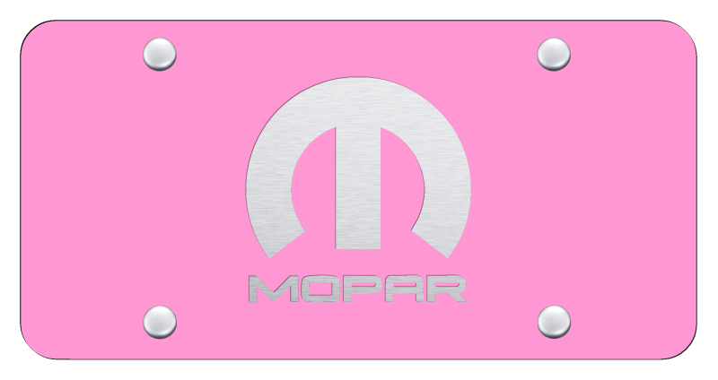 Mopar License Plate - Laser Etched Pink