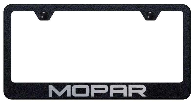 Mopar Stainless Steel Frame - Laser Etched Rugged Black