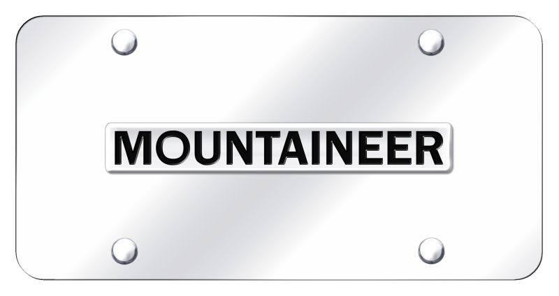 Mountaineer Name License Plate - Chrome on Mirrored