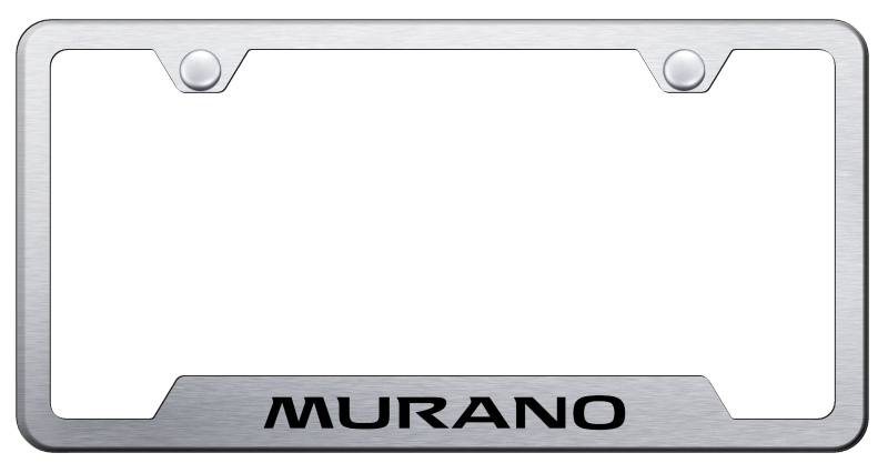 Nissan Murano Laser Etched Stainless Steel Cut-Out License Plate Frame - Finish:Brushed