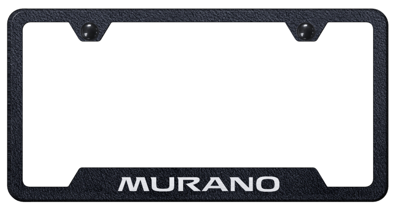 Nissan Murano Laser Etched Stainless Steel Cut-Out License Plate Frame - Finish:Textured Black