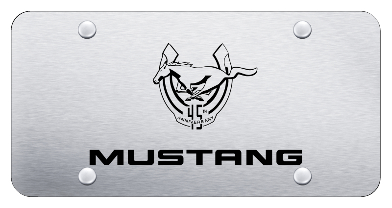 Mustang 45th Anniversary Plate - Laser Etched Brushed