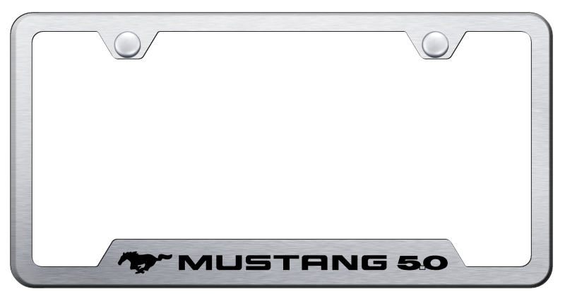 Mustang 5.0 Cut-Out Frame - Laser Etched Brushed