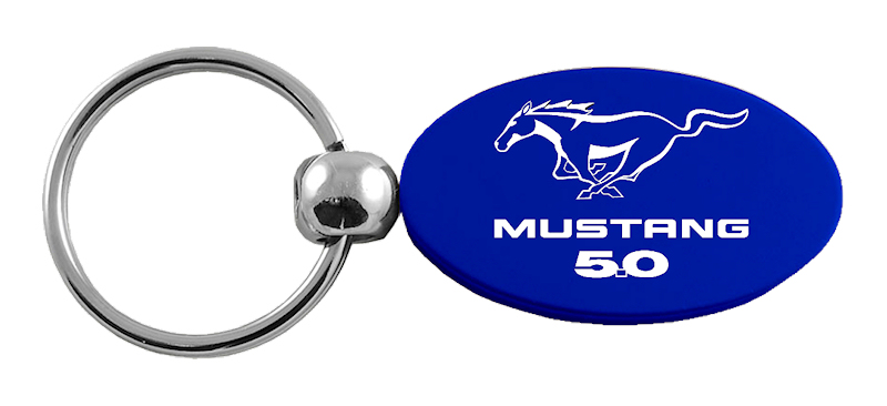 Mustang 5.0 Oval Key Fob - Blue