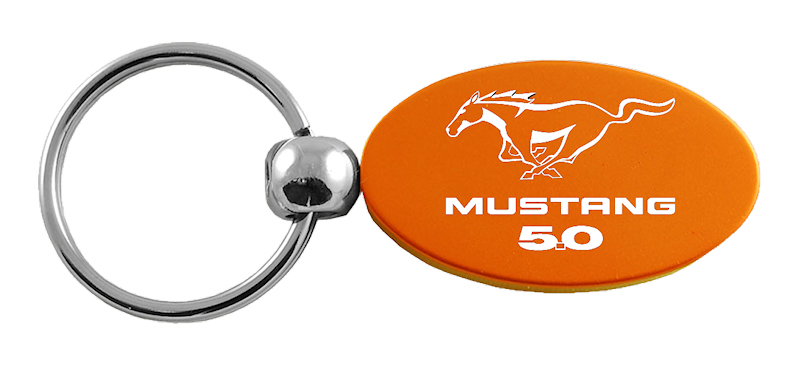 Mustang 5.0 Oval Key Fob - Orange