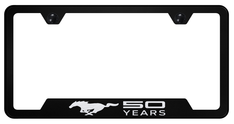Mustang 50 Years Cut-Out Frame - Laser Etched Black