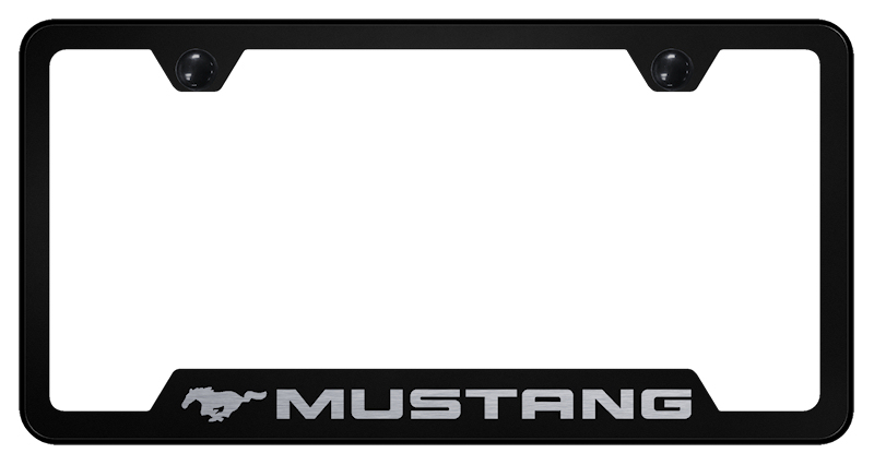 Mustang Cut-Out Frame - Laser Etched Black