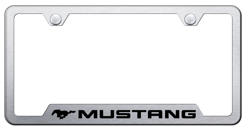 Mustang Laser Etched Brushed Stainless Steel Cut-Out Frame