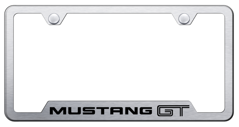 Mustang GT Laser Etched Brushed Stainless Steel Cut-Out Frame
