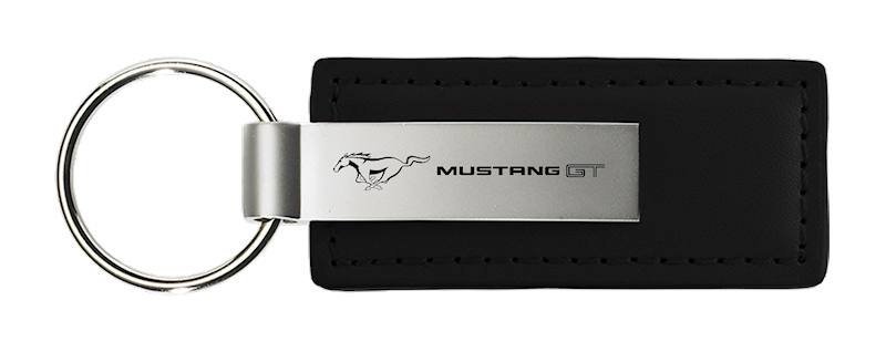 Mustang GT Leather Key Fob - Black