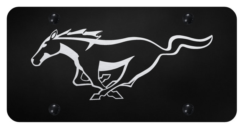 Mustang License Plate - Laser Etched Black