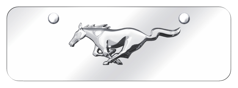 Mustang Mini Plate - Chrome on Mirrored