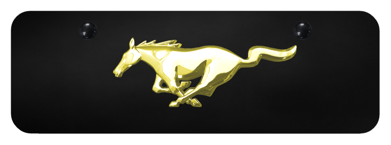 Mustang Mini Plate - Gold on Black