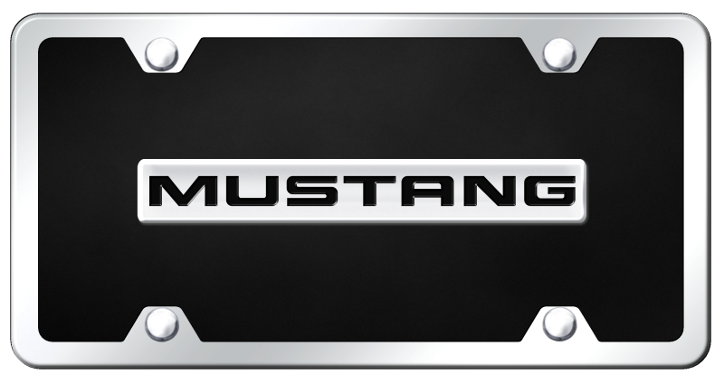 Mustang Name Acrylic Kit - Chrome on Black