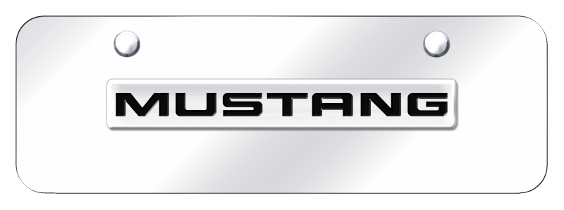 Mustang Name Mini Plate - Chrome on Mirrored