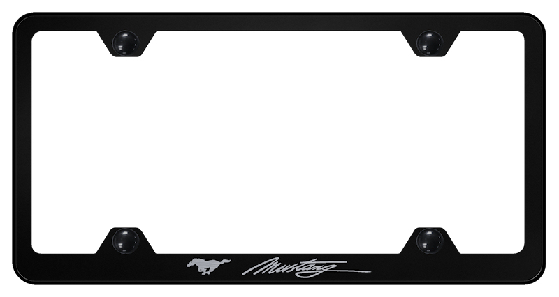 Mustang Script Steel Wide Body Frame - Laser Etched Black