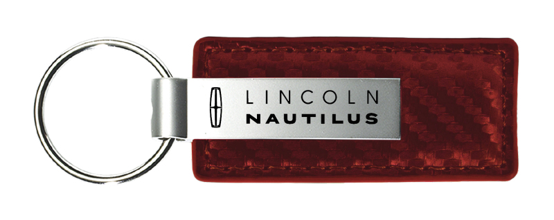 Nautilus Carbon Fiber Leather Key Fob - Burgundy