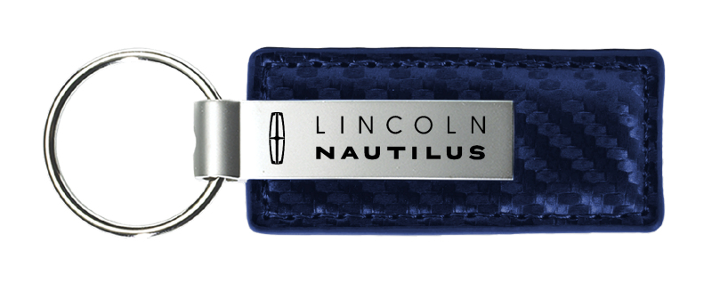 Nautilus Carbon Fiber Leather Key Fob - Navy