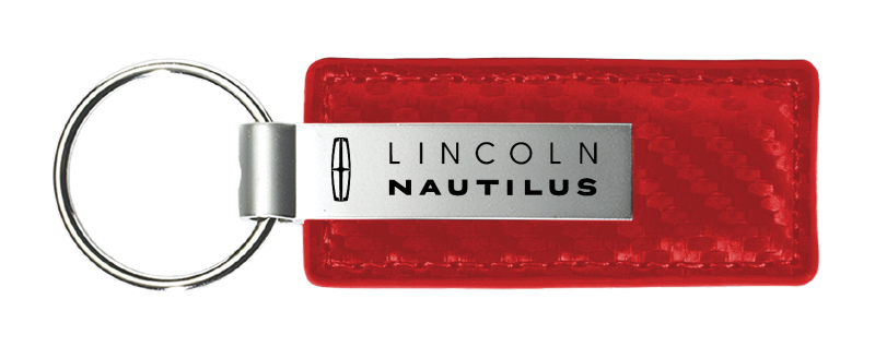Nautilus Carbon Fiber Leather Key Fob - Red