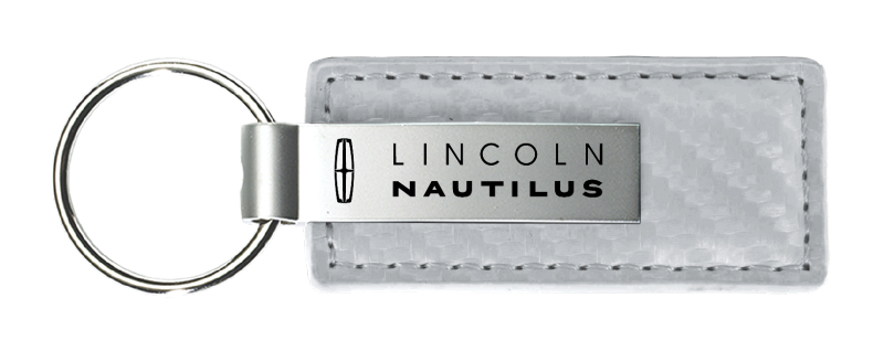 Nautilus Carbon Fiber Leather Key Fob - White