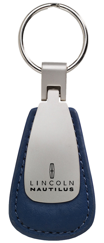 Nautilus Leather Teardrop Key Fob - Blue