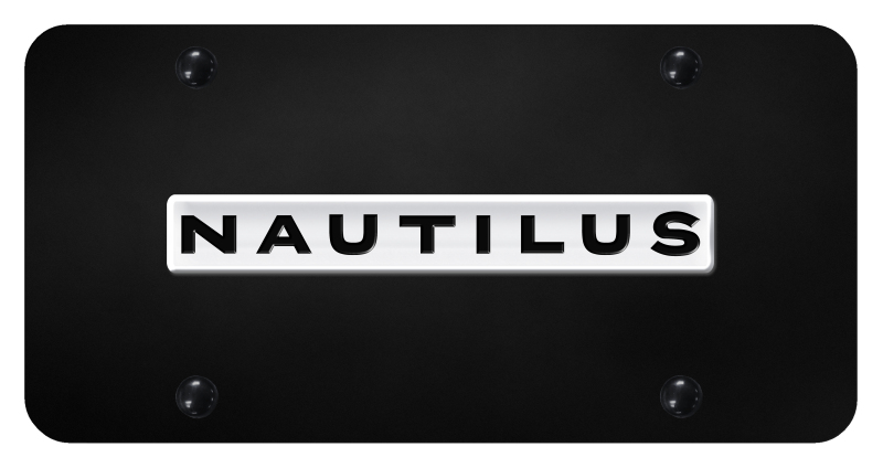Nautilus Name License Plate - Chrome on Black