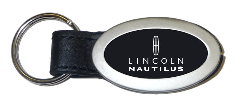 Nautilus Oval Leather Key Fob - Black