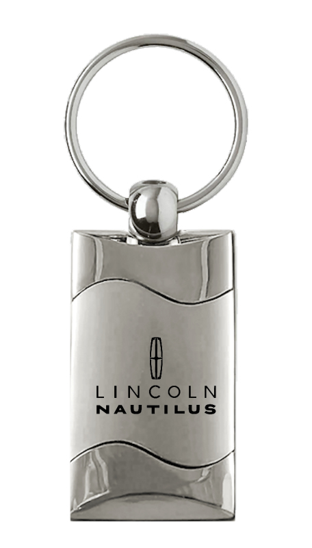 Nautilus Rectangular Wave Key Fob - Silver
