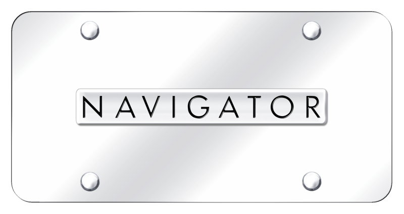 Navigator Name License Plate - Chrome on Mirrored