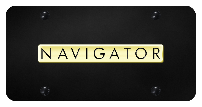 Navigator Name License Plate - Gold on Black