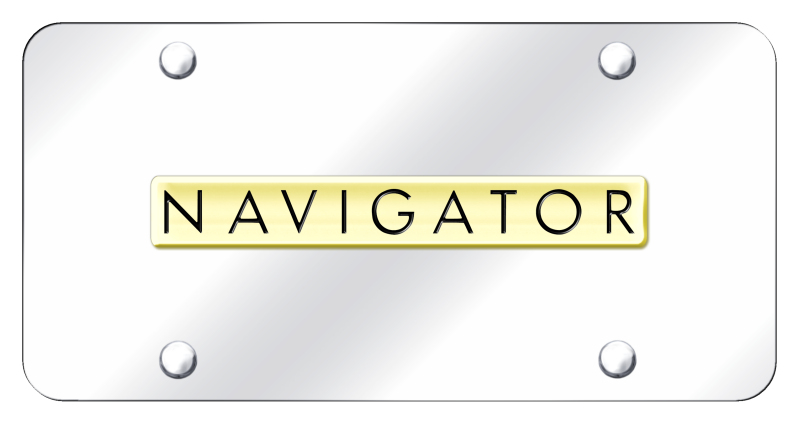 Navigator Name License Plate - Gold on Mirrored