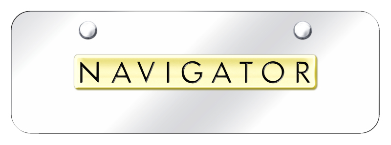 Navigator Name Mini Plate - Gold on Mirrored