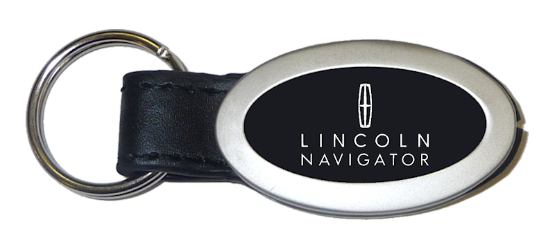 Navigator Oval Leather Key Fob - Black