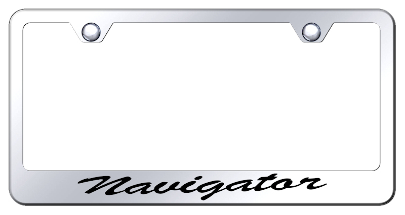 Navigator Script Stainless Steel Frame - Etched Mirrored