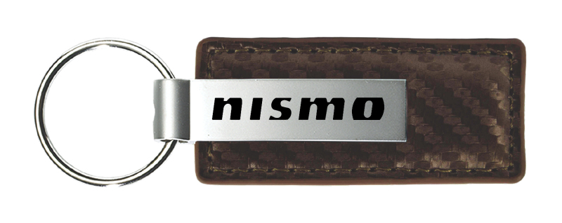 Nismo Carbon Fiber Leather Key Fob - Taupe