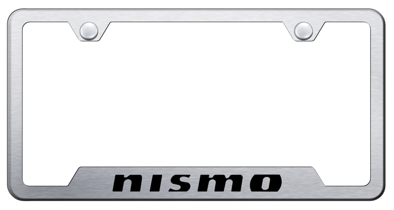 Nissan Nismo Laser Etched Stainless Steel Cut-Out License Plate Frame - Finish:Brushed