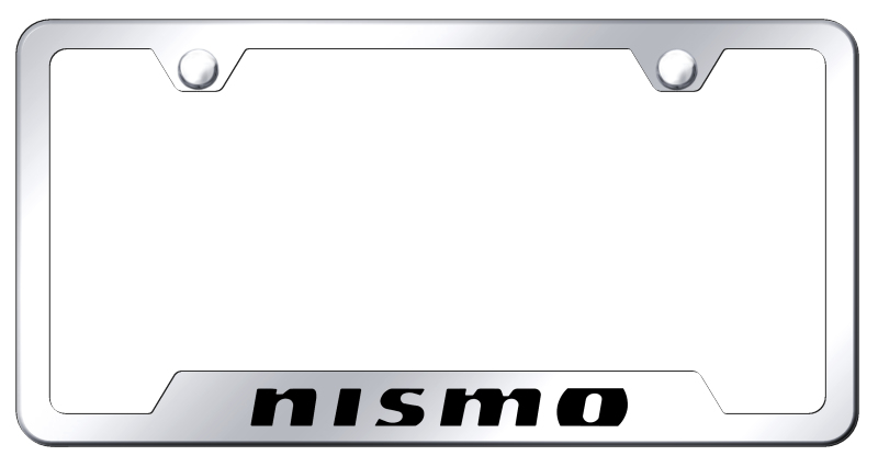 Nissan Nismo Laser Etched Stainless Steel Cut-Out License Plate Frame - Finish:Mirrored