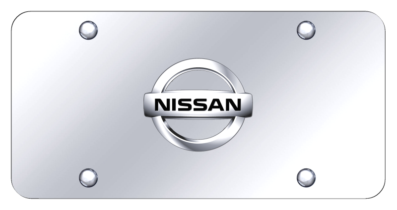 Nissan 2002 License Plate - Chrome on Mirrored