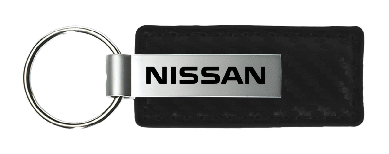 Nissan Carbon Fiber Leather Key Fob - Black