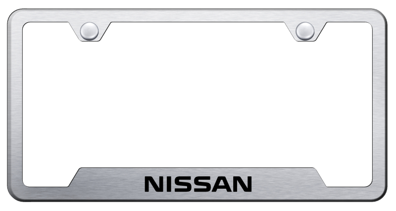Nissan Cut-Out Frame - Laser Etched Brushed