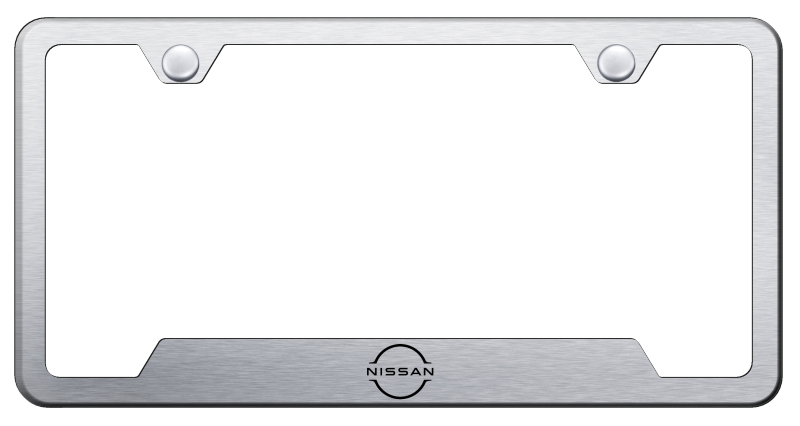 Nissan Logo Cut-Out Frame - Laser Etched Brushed