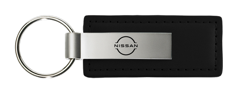 Nissan Logo Leather Key Fob - Black