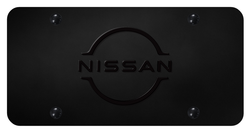 Nissan Logo License Plate - Black on Black