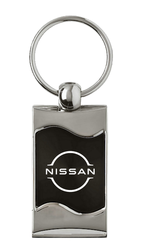 Nissan Logo Rectangular Wave Key Fob - Black